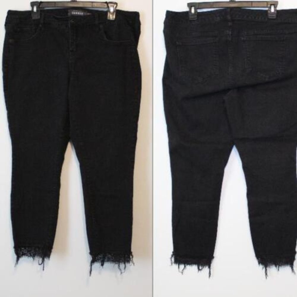 Torrid Ankle Skinny Lace Hem Jeans Black Women's Plus Size 16 H13659 - Picture 8 of 8